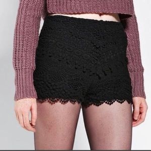 Urban Outfitters Black Patterned Shorts